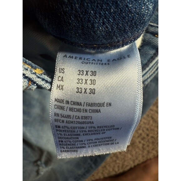 American Eagle Jeans Mens 33x30 Cotton Stretch Distressed Airflex - Picture 5 of 9